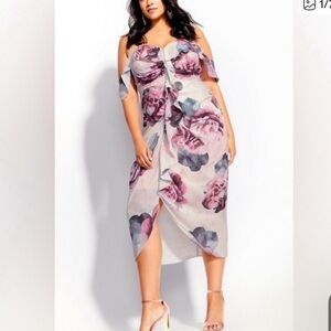 City Chic vintage blooms blossom Floral Off-Shoulder Midi Dress Sz 20 New